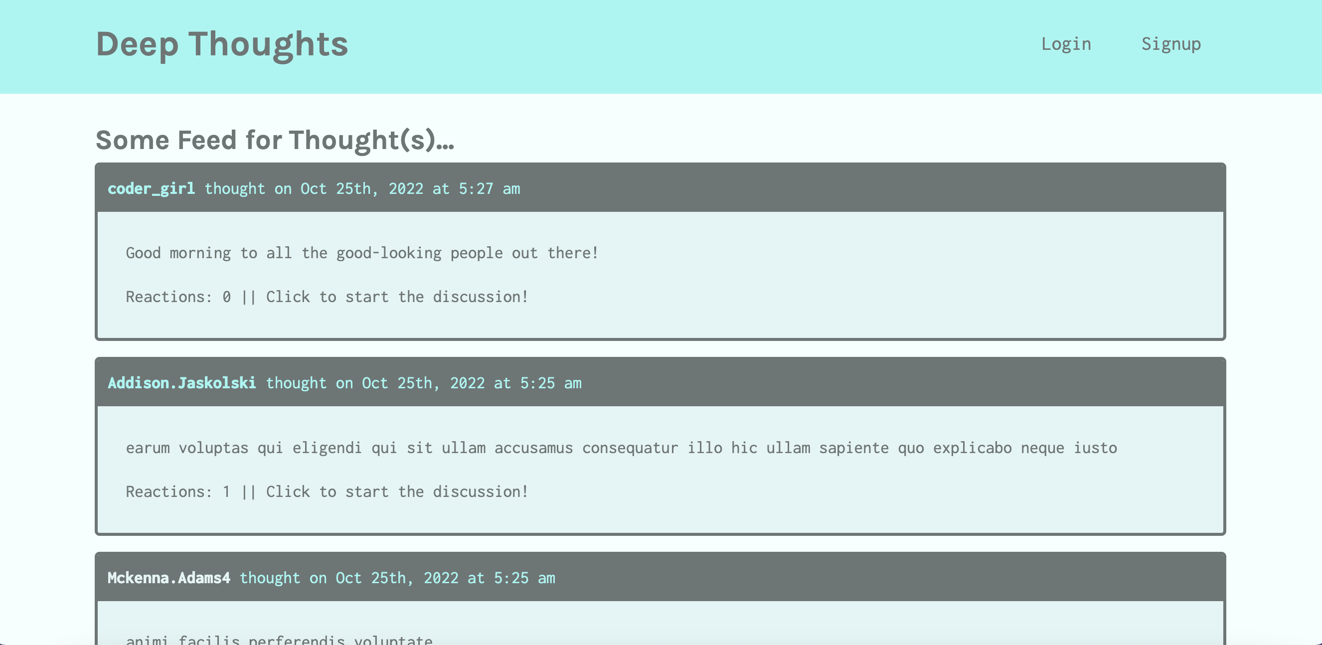 deep thoughts website